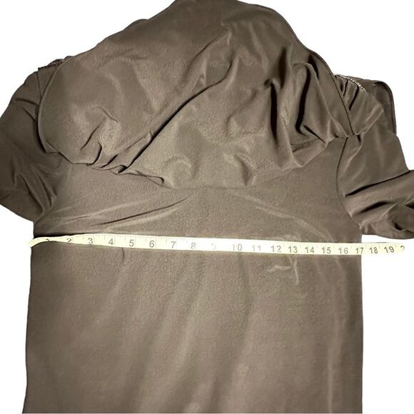 Vintage 80s Ricki Lang Draping Neck and Back Black Dress - Picture 8 of 12